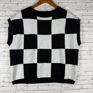 Black and white checkered sweater